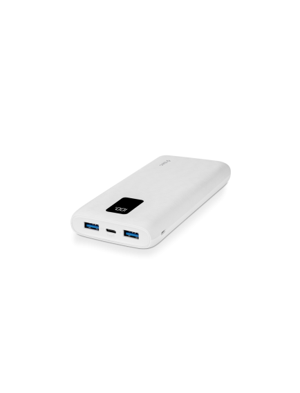ttec PowerSlim Trio LCD 10.000mAh PD 22,5W Dahili Kablolu Taşınabilir Şarj Aleti / Powerbank Beyaz
