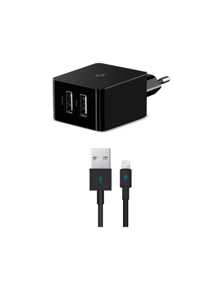 ttec Quantum Duo MFi 1A+2.4A Seyahat Şarj Aleti Siyah