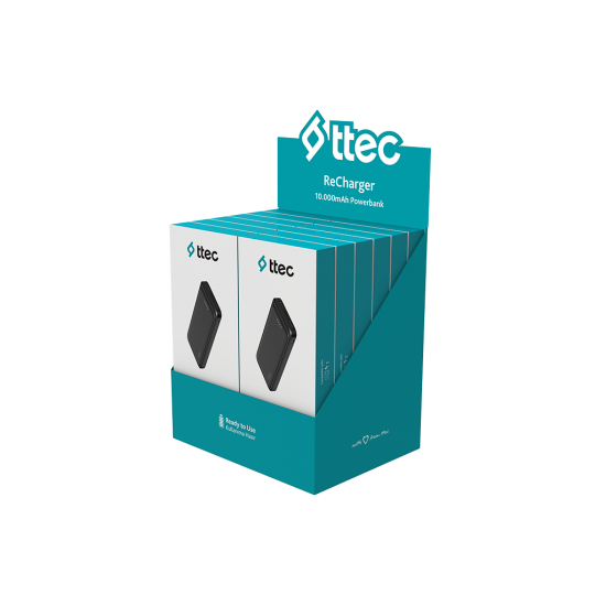 ttec ReCharger 10.000mAh Taşınabilir Hızlı Şarj Aleti/Powerbank Display Box Siyah - 2BB263