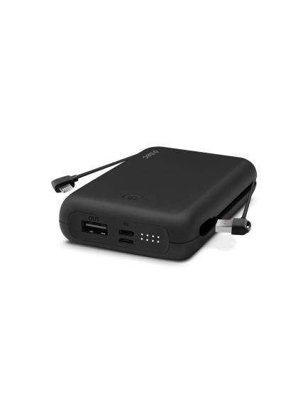 ttec ReCharger Duo+ 10.000mAh Lightning Dahili Kablolu Taşınabilir Şarj Aleti / Powerbank Siyah