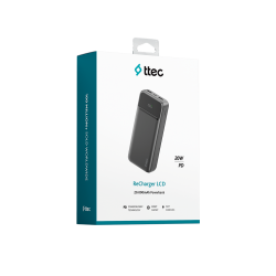 ttec ReCharger LCD 20.000mAh PD 20W Taşınabilir Hızlı Şarj Aleti/Powerbank-2BB268S