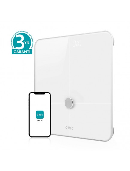 ttec Sensi Pro ITO Camlı Yağ Ölçer ve Vücut Analizli Hassas Sensörlü Akıllı Tartı / Baskül