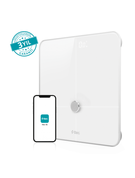 ttec Sensi Pro ITO Camlı Yağ Ölçer ve Vücut Analizli Hassas Sensörlü Akıllı Tartı / Baskül