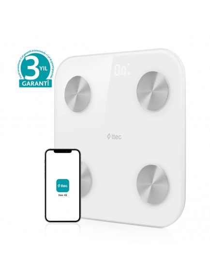ttec Sensi Yağ Ölçer ve Vücut Analizli Hassas Sensörlü Akıllı Tartı / Baskül