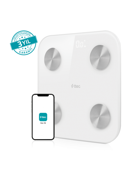 ttec Sensi Yağ Ölçer ve Vücut Analizli Hassas Sensörlü Akıllı Tartı / Baskül