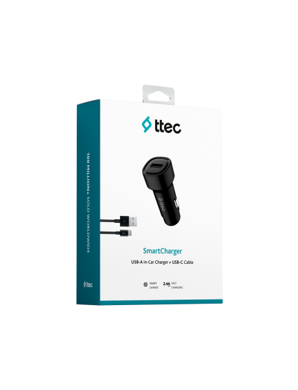 ttec SmartCharger 2.4A Araç Şarj Aleti  + USB-C Kablo