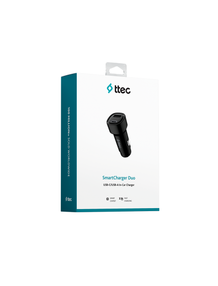 ttec SmartCharger Duo 3.1A Araç Şarj Aleti USB-C+USB-A.