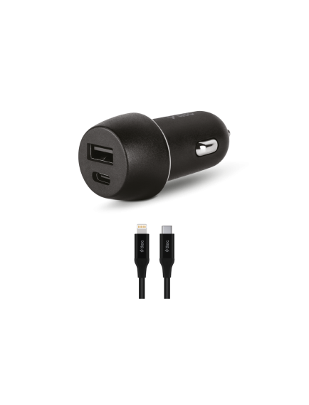 ttec SmartCharger Duo PD 32W Araç Hızlı Şarj Aleti USB-C+USB-A   + USB-C Lightning Kablo Siyah