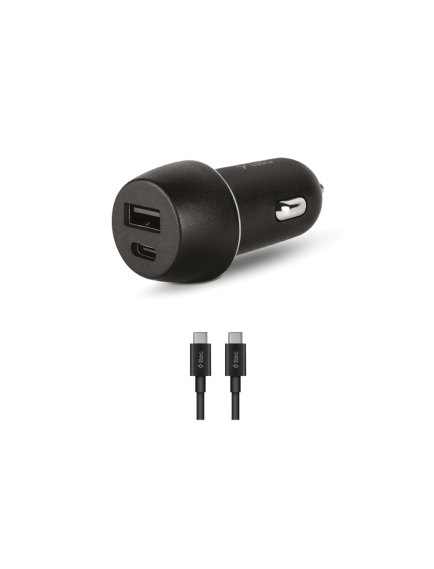 ttec SmartCharger Duo PD 32W Araç Hızlı Şarj Aleti USB-C+USB-A  + USB-C to USB-C 65W Kablo Siyah