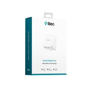 ttec SmartCharger Duo USB-C+USB-A 3.1A İngiltere (UK) Katlanır Seyahat Hızlı Şarj Aleti