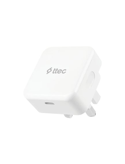 ttec SmartCharger PD 20W İngiltere (UK) Katlanır Seyahat Hızlı Şarj Aleti Beyaz