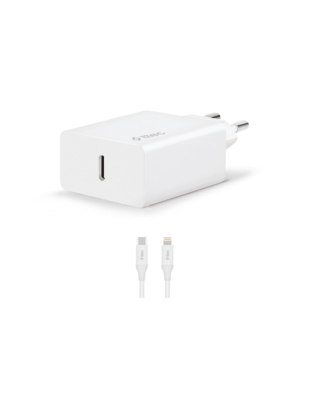 ttec SmartCharger PD 20W Seyahat Hızlı Şarj Aleti+USB-C - Lightning 150cm Kablo Beyaz