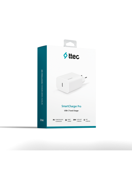 ttec SmartCharger PD 30W USB-C  Seyahat Hızlı Şarj Aleti Beyaz