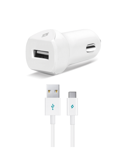 ttec SpeedCharger 2.1A Araç Şarj Aleti  Type C Kablolu Beyaz