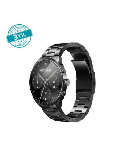 ttec Tempus Pro S   45 mm AMOLED Ekranlı Yuvarlak Metal Kasa Akıllı Saat 2SW08 Metal Siyah