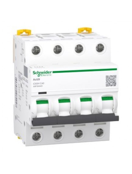 Schneider Otomatik Sigorta, Acti9, 10kA, C-Eğrisi, 4-Kutup, 40A