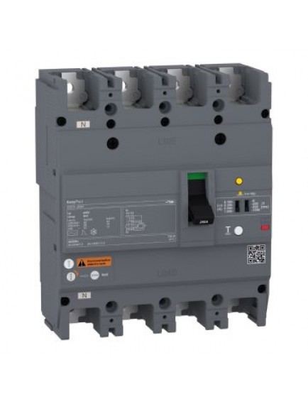 Schneider devre kesici Easypact EZCV250H - TMD - 200 A - 4 kutup 3d