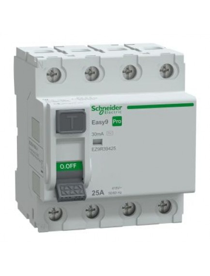 Schneider Kaçak Akım Koruma Rölesi, Easy9 Pro, AC Tipi, 30mA, 4-Kutup, 25A