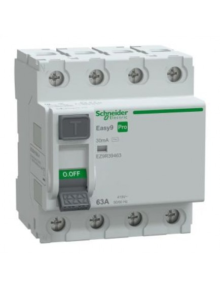 Schneider Kaçak Akım Koruma Rölesi, Easy9 Pro, AC Tipi, 30mA, 4-Kutup, 63A