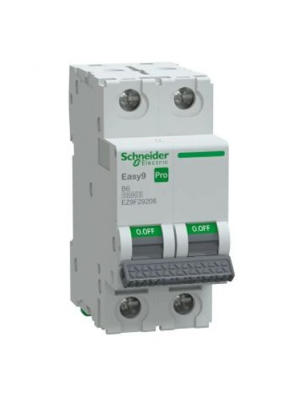 Schneider Otomatik Sigorta, Easy9 Pro, 10kA, B-Eğrisi, 2-Kutup, 6A