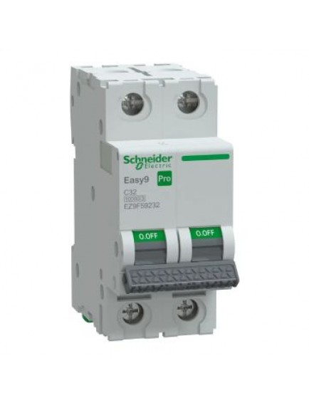 Schneider Otomatik Sigorta, Easy9 Pro, 10kA, C-Eğrisi, 2-Kutup, 32A