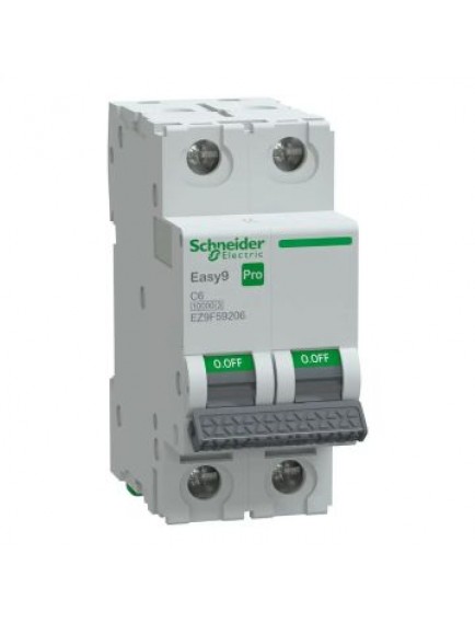 Schneider Otomatik Sigorta, Easy9 Pro, 10kA, C-Eğrisi, 2-Kutup, 6A