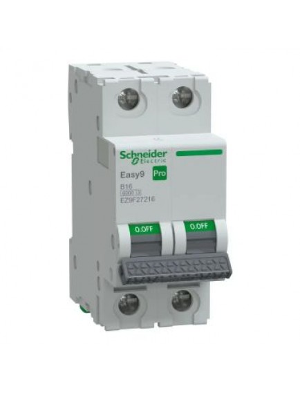 Schneider Otomatik Sigorta, Easy9 Pro, 6kA, B-Eğrisi, 2-Kutup, 16A