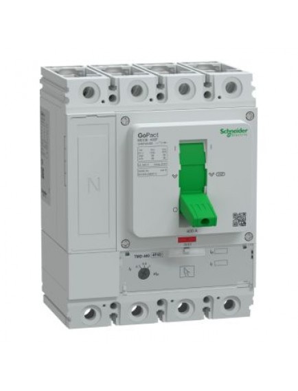 Schneider Circuit breaker, GoPact MCCB 400, 4 poles, 36kA at 415VAC, 400A rating, TMD trip unit, Ayar Sahalı