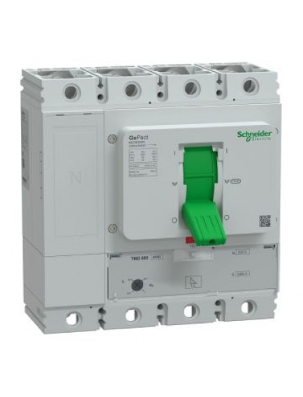Schneider Circuit breaker, GoPact MCCB 800, 4 poles, 50kA at 415VAC, 630A rating, TMD trip unit, Ayar Sahalı
