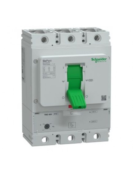 Schneider Devre kesici, GoPact MCCB 800, 3 kutup, 50kA, 415VAC'de, 800A sınıfı, TMD açtırma ünitesi, Ayar