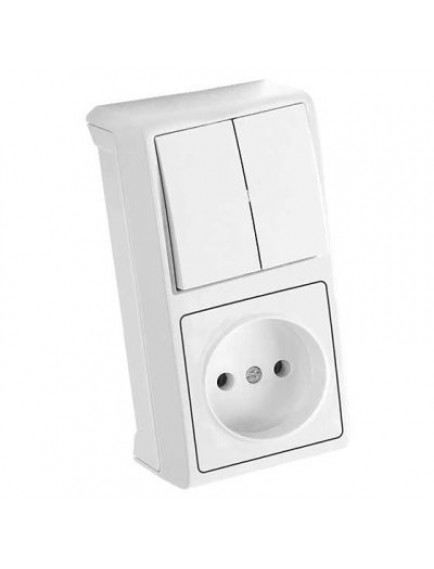 Viko Vera Beyaz Dikey Kombine Komütatör + Priz 90681089