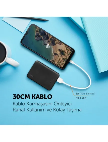 ttec MiniCable 30cm USB-A - Micro USB Kablosu Beyaz