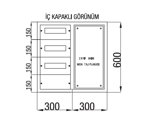 Çetinkaya ÇP 9002 Metal S.Ü. Dağıtım Panosu 60x75x17...