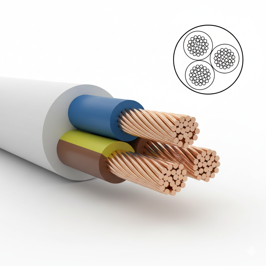 Öznur 3x25 mm² NVV (NYM)  PVC İzoleli, Çok Damarlı, Bir v...