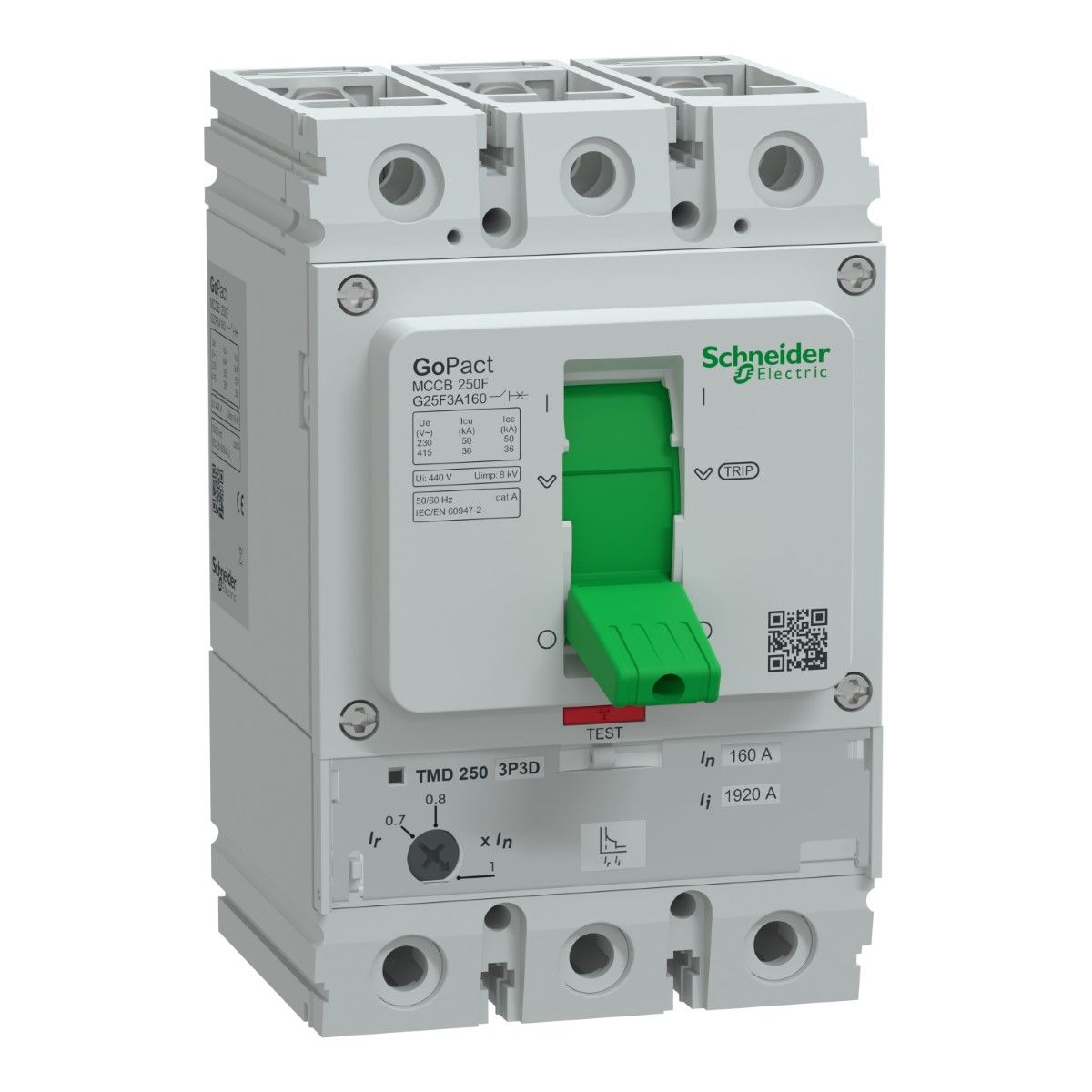 Schneider GoPact MCCB 250 Kompakt Şalter, 3 Kutuplu, 160A...