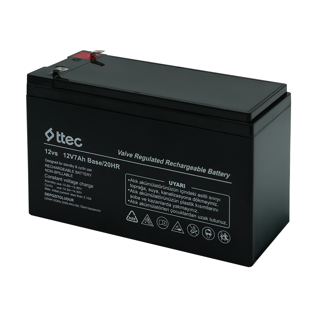 ttec 12vs 12V 7Ah BASE Bakımsız Kuru Akü (TSS)