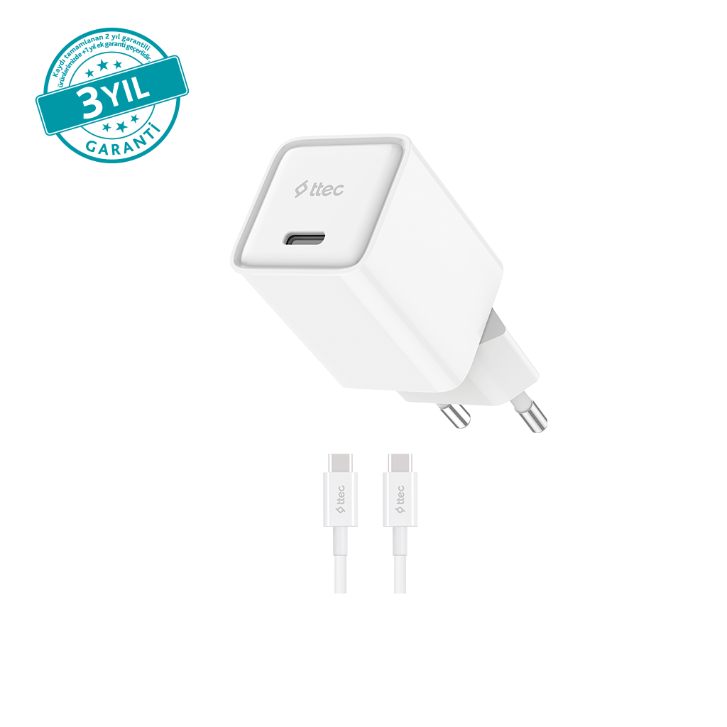 ttec SmartCharger 20W PD GAN Seyahat Hızlı Şarj Alet...