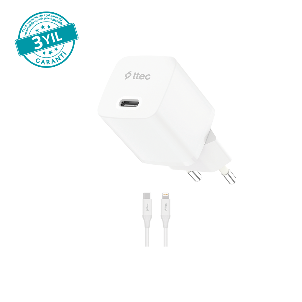 ttec SmartCharger GAN 20W PD Seyahat Hızlı Şarj Alet...