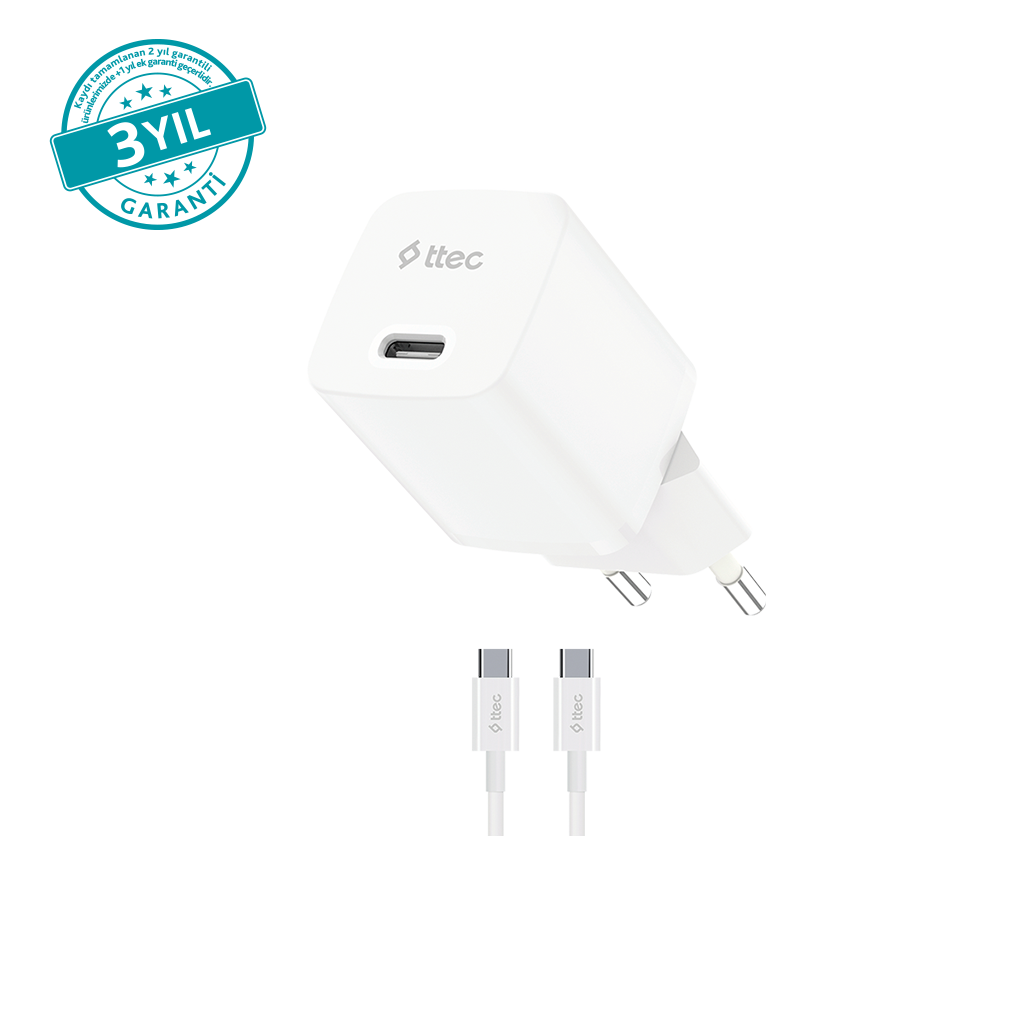 ttec SmartCharger GAN 20W PD Seyahat Hızlı Şarj Alet...