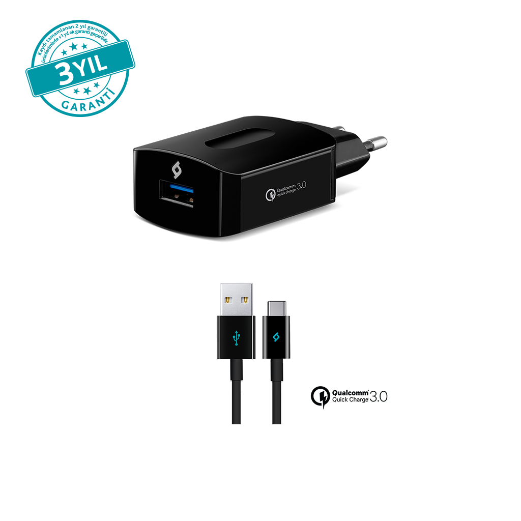 ttec SpeedCharger QC 3.0 Seyahat Şarj Aleti + USB-C ...