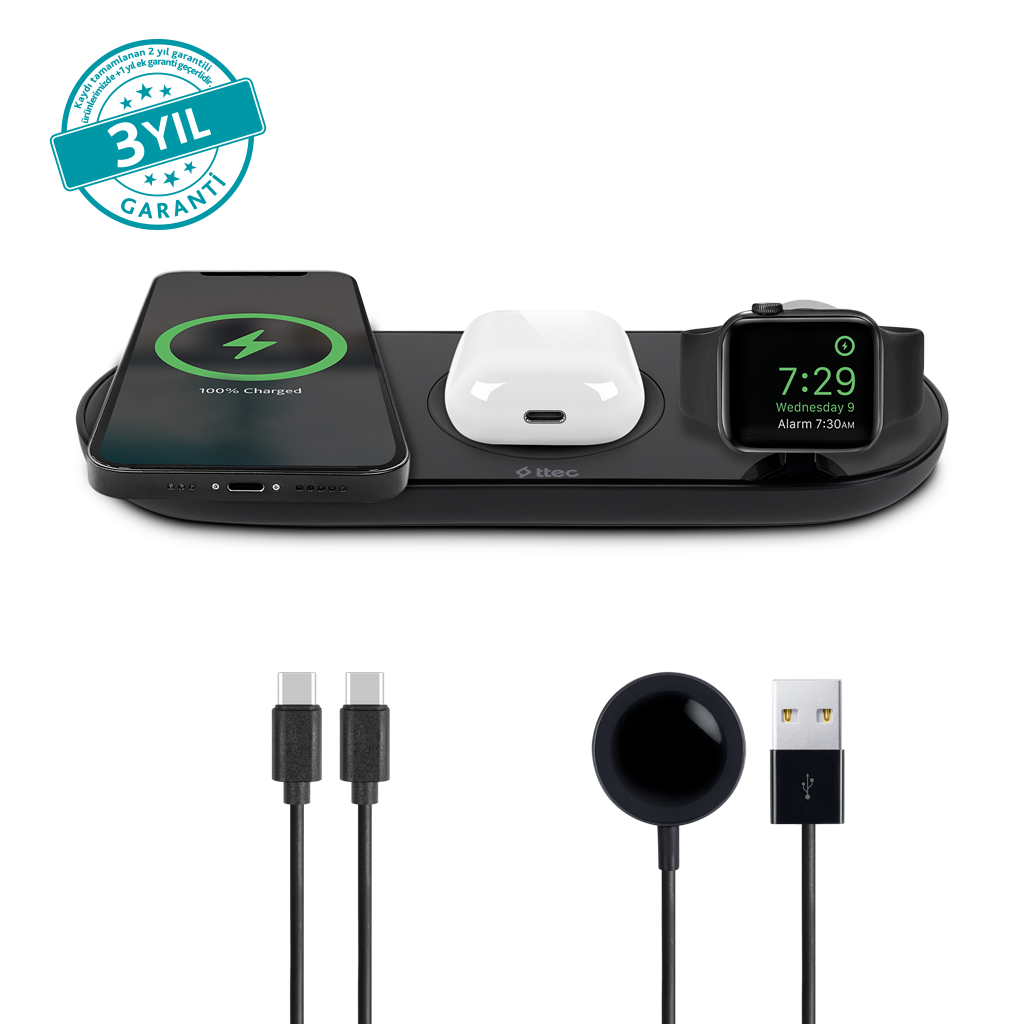 ttec AirCharger Trio 3’ü 1 Arada iPhone + Apple Watc...