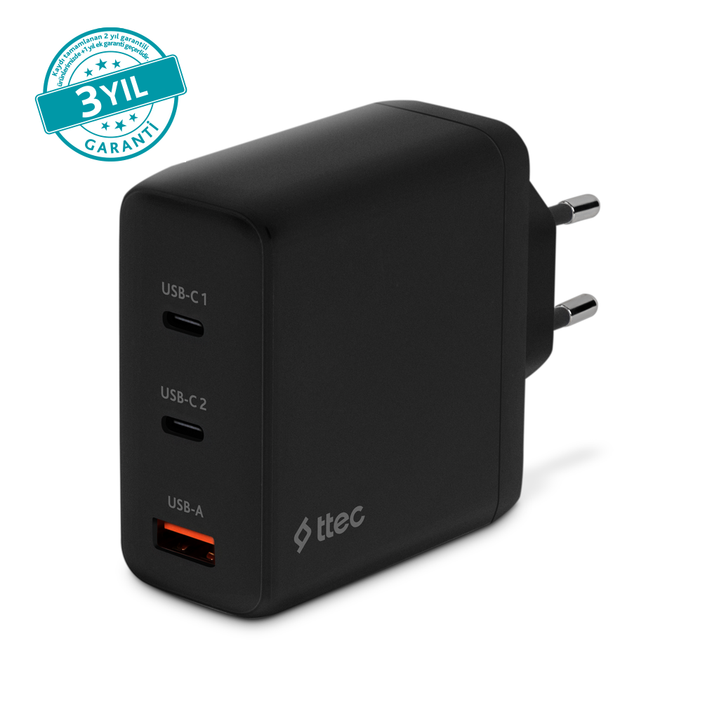 ttec SmartCharger Trio GAN 120W PD Seyahat Hızlı Şar...