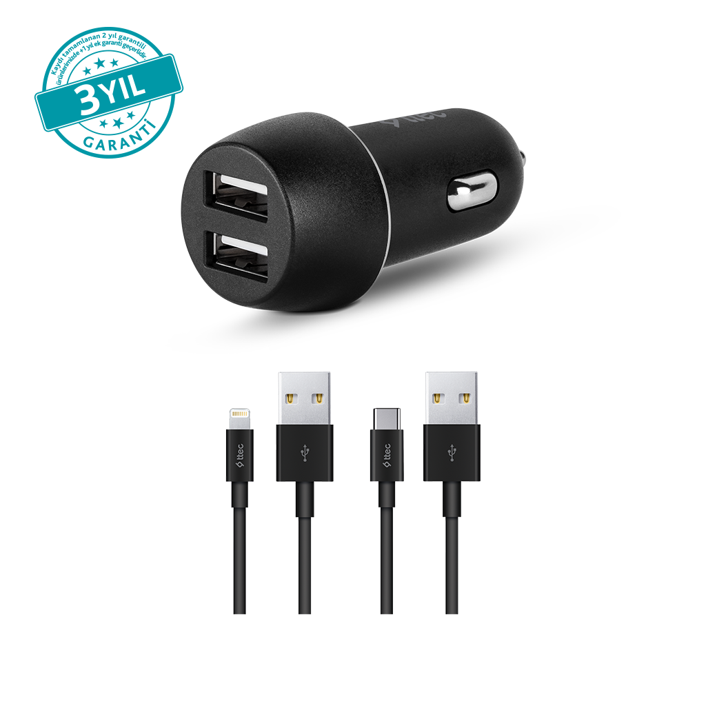 ttec SmartCharger Duo 3.1A Araç Şarj Aleti Çift USB ...