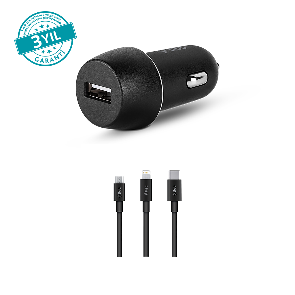 ttec SmartCharger 2.1A Araç Şarj Aleti + Trio Kablo ...