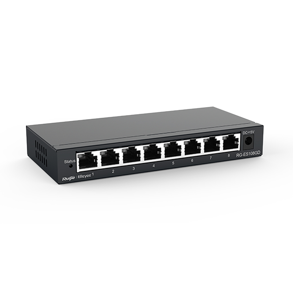 Reyee RG-ES108GD 8 Portlu, 10/100/1000 Gigabit, Tak Çalış...