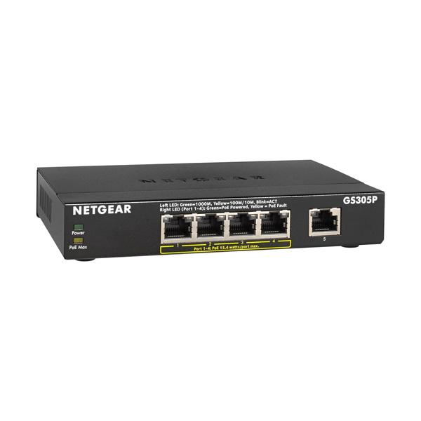 NetGear GS305P-100PES 5 Portlu 10/100/1000 Gigabit 1...