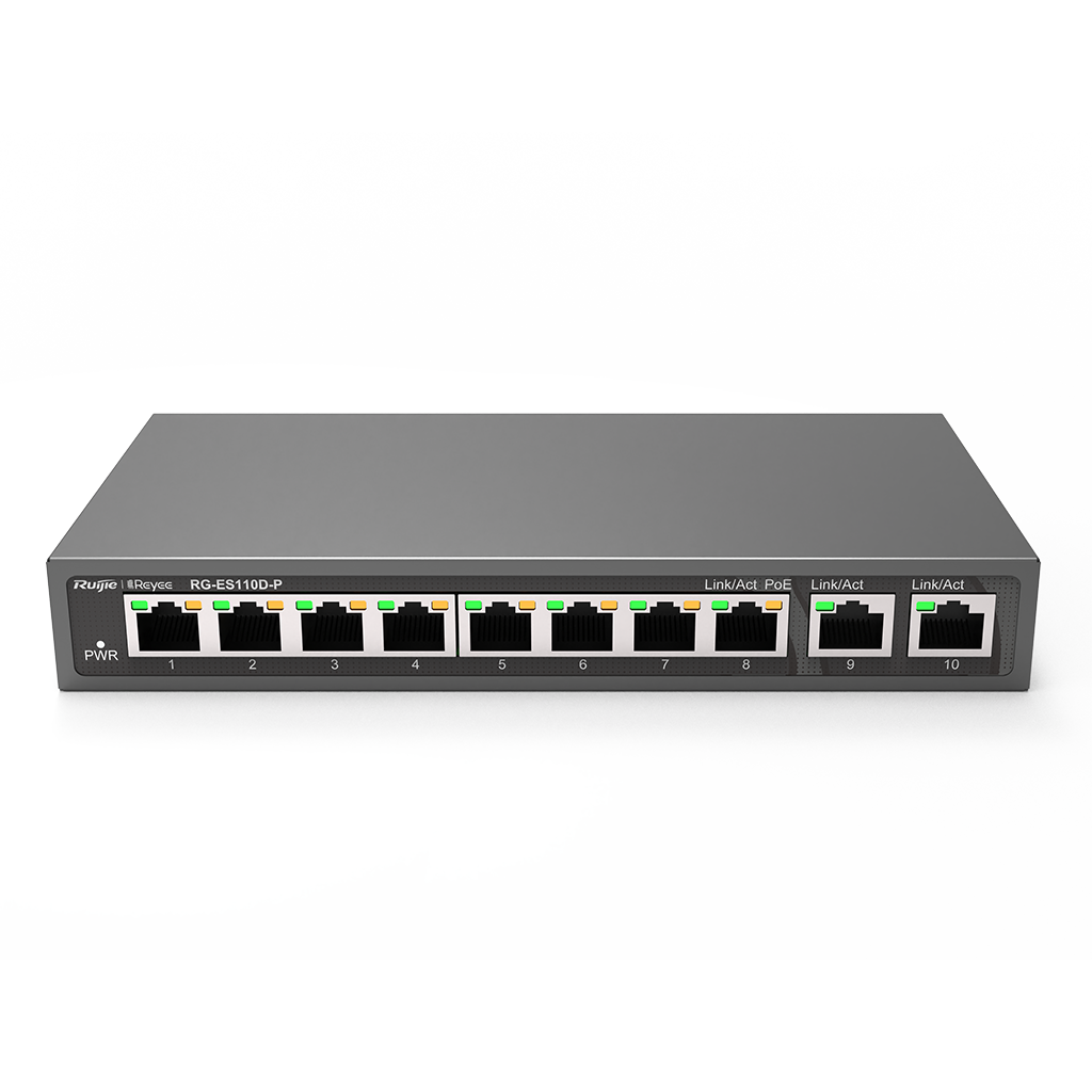 Reyee RG-ES110D-P 10 Portlu, 10/100 Fast Ethernet, T...