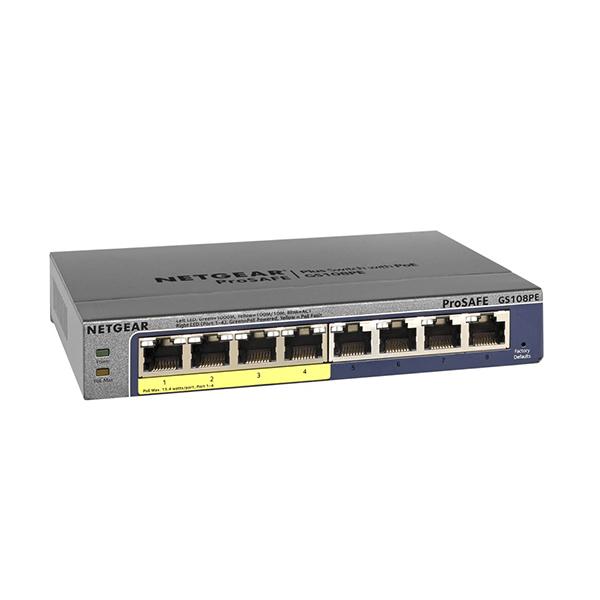 NetGear GS108PE-300EUS 8 Portlu 10/100/1000 Gigabit ...