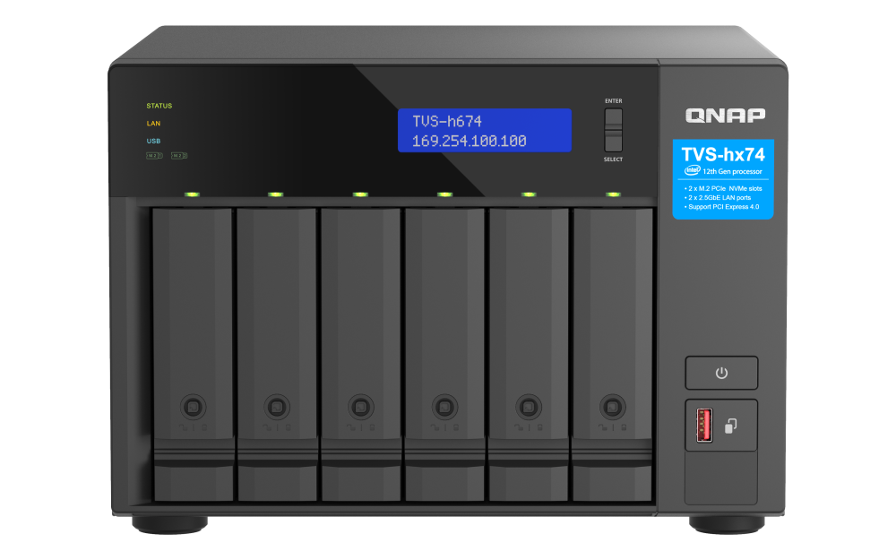 QNAP TVS-h674-i5-32GB RAM 6 Hdd Yuvalı Tower NAS