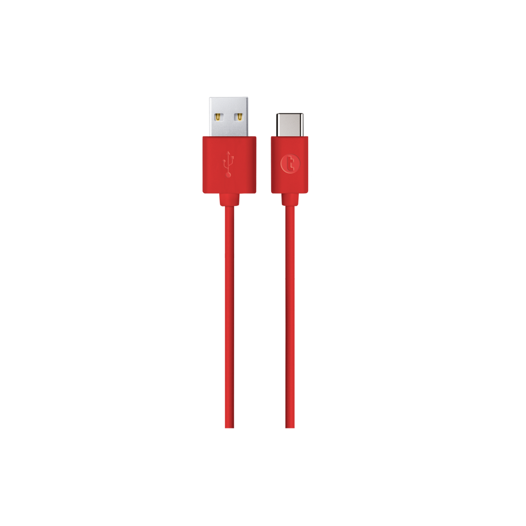 taks USB-A - USB-C Şarj Kablosu Kırmızı